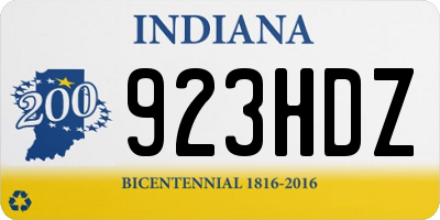 IN license plate 923HDZ