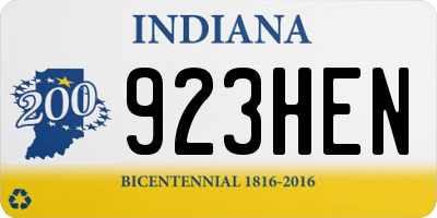 IN license plate 923HEN