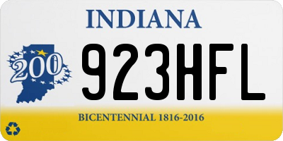 IN license plate 923HFL