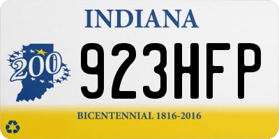 IN license plate 923HFP