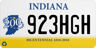 IN license plate 923HGH