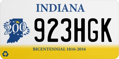 IN license plate 923HGK