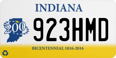 IN license plate 923HMD