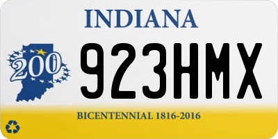 IN license plate 923HMX