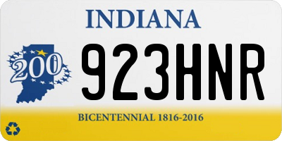 IN license plate 923HNR