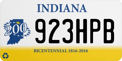 IN license plate 923HPB