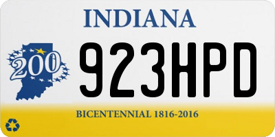 IN license plate 923HPD