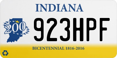 IN license plate 923HPF