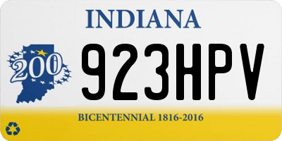 IN license plate 923HPV