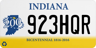 IN license plate 923HQR