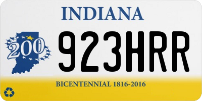 IN license plate 923HRR