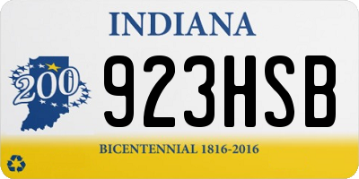 IN license plate 923HSB
