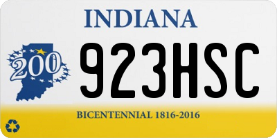 IN license plate 923HSC