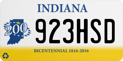 IN license plate 923HSD