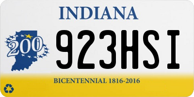 IN license plate 923HSI