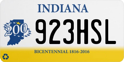 IN license plate 923HSL