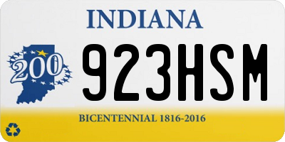 IN license plate 923HSM