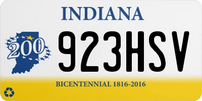 IN license plate 923HSV