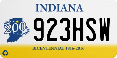 IN license plate 923HSW
