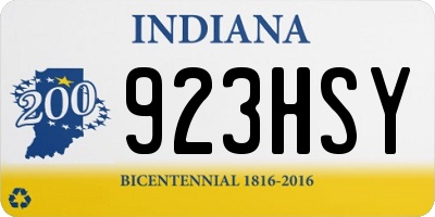 IN license plate 923HSY
