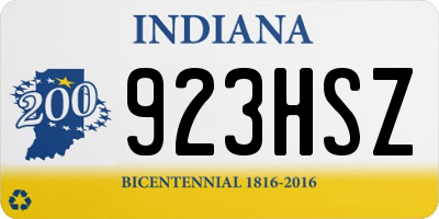 IN license plate 923HSZ