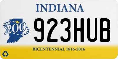 IN license plate 923HUB