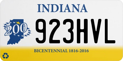IN license plate 923HVL