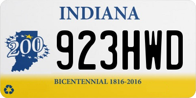 IN license plate 923HWD