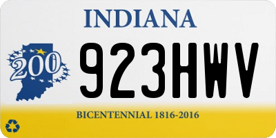 IN license plate 923HWV