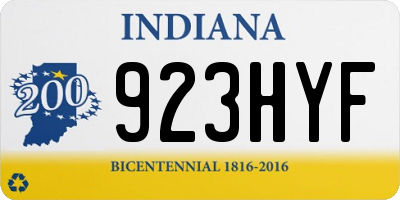 IN license plate 923HYF