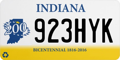 IN license plate 923HYK