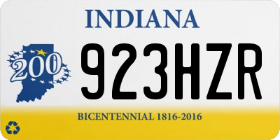 IN license plate 923HZR