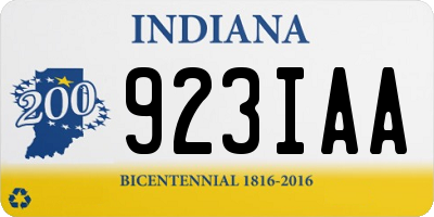 IN license plate 923IAA