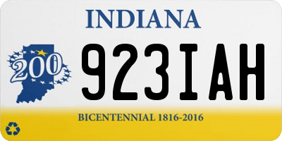 IN license plate 923IAH