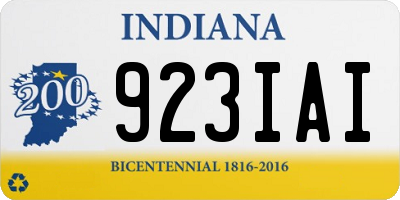 IN license plate 923IAI