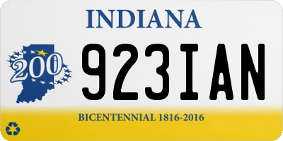 IN license plate 923IAN