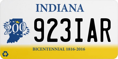 IN license plate 923IAR