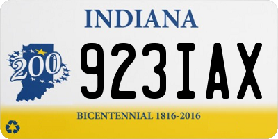 IN license plate 923IAX