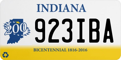 IN license plate 923IBA