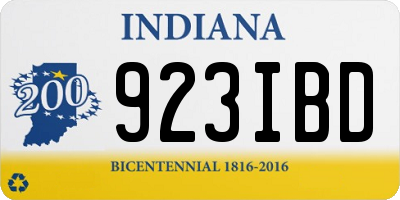 IN license plate 923IBD
