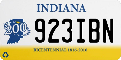 IN license plate 923IBN