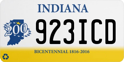 IN license plate 923ICD