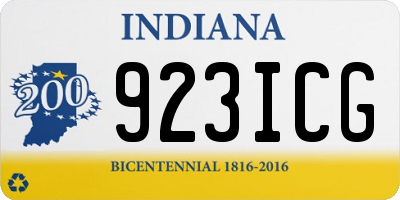 IN license plate 923ICG