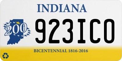 IN license plate 923ICO