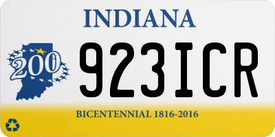 IN license plate 923ICR