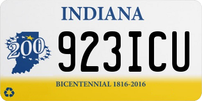 IN license plate 923ICU