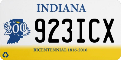 IN license plate 923ICX