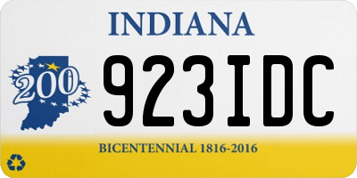 IN license plate 923IDC