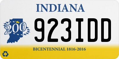 IN license plate 923IDD