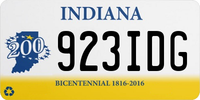 IN license plate 923IDG